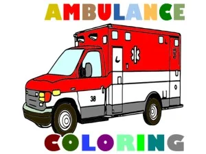 Pagini de colorat cu camioane de ambulanță
