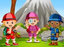 Copii care camping stele ascunse